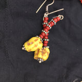 OXD - NN - Red Yellow stones with oval pendants