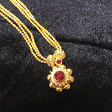 PTH - Thusshi - with red stone round pendant