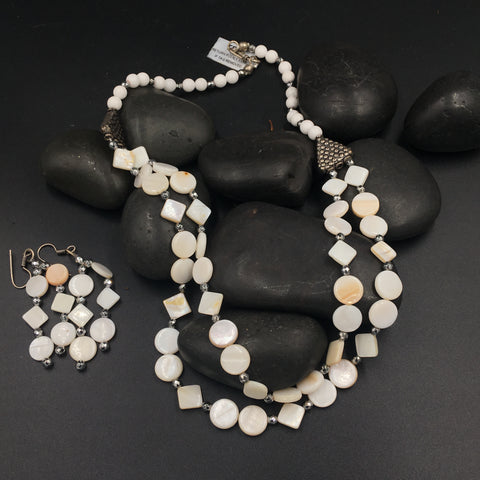 Beads Mala - Double Line - White