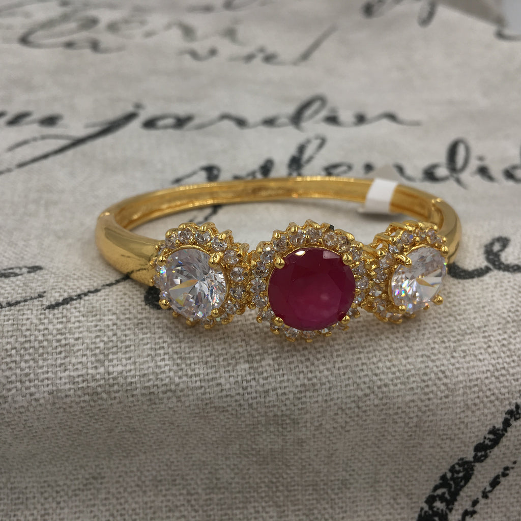 Kada with white and pink stones
