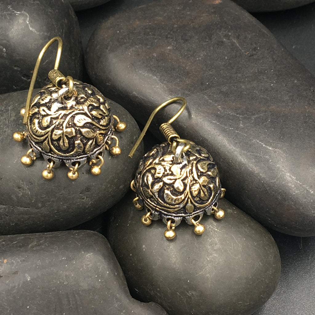 Dual Tone Earrings - 4