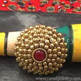 Finger Ring  - Golden with Red